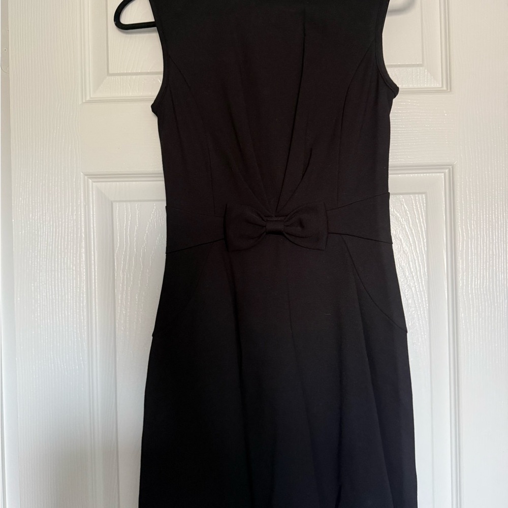 Ted Baker Black Sleeveless Midi Dress with Waist Bow
